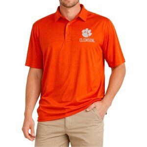 Champion Mens Polo Shirt XL Orange Clemson Logo Performance College Game Day
